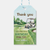 Gat in een golfbaan Par-t-shirt 1e verjaardag Cadeaulabel (Voorkant)