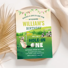 Gat in een golfbaan Par-t-shirt 1e verjaardag Kaart