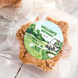 Gat in een golfbaan Par-t-shirt 1e verjaardag Ronde Sticker