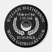 Gat in een golfbal en krans zwart en wit magneet (Voorkant)