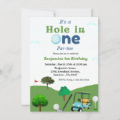Gat in een golfboy eerste verjaardagsfeestje kaart (Voorkant)
