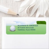 Gat in een Golfing retour adres label (Insitu)