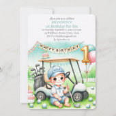 Gat in een golfjongen 1e verjaardag Par-T-shirt Kaart (Voorkant)