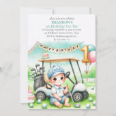 Gat in een golfjongen 1e verjaardag Par-T-shirt Kaart (Voorkant)