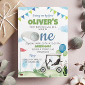 Gat in een golfjongen 1e verjaardag uitnodiging