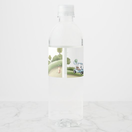 Gat in één golfpar-T-shirt Waterfles Etiket (Achterkant)