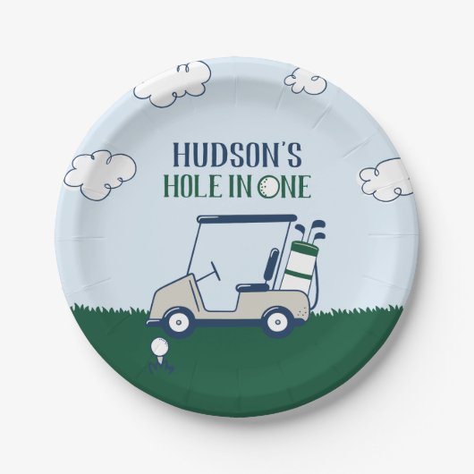 Gat in één golfpatroon Papieren Borden Bordje (Voorkant)