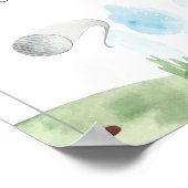 Gat in een golfthema 1e verjaardag mijlpaal teken poster (Hoek)