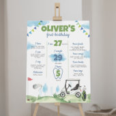 Gat in een golfthema 1e verjaardag mijlpaal teken poster