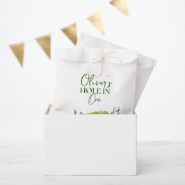 Gat in een jongen eerste verjaardag bedankzakje