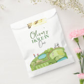 Gat in een jongen eerste verjaardag bedankzakje (Gezegeld)