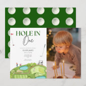 Gat in een jongen eerste verjaardag kaart (Voorkant / Achterkant)