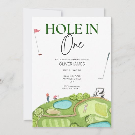 Gat in een jongen eerste verjaardag kaart (Voorkant)