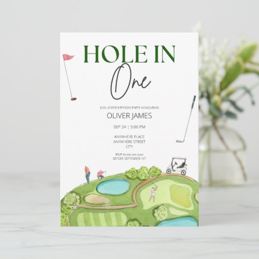 Gat in een jongen eerste verjaardag kaart (Staand voorkant)