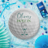 Gat in een jongen eerste verjaardag papieren bordje (Feest)