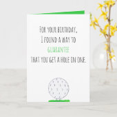 Gat in een Kaart voor golfverjaardagen (Gele Bloem)