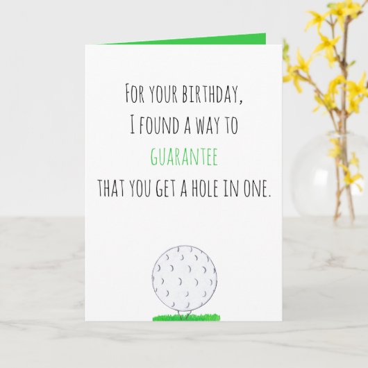 Gat in een Kaart voor golfverjaardagen (Gele Bloem)