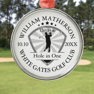 Gat in één Klassiek gepersonaliseerd Golf Metalen Ornament