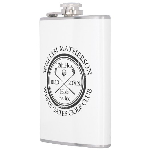 Gat in één klassieke Golf gepersonaliseerd Heupfles (Links)