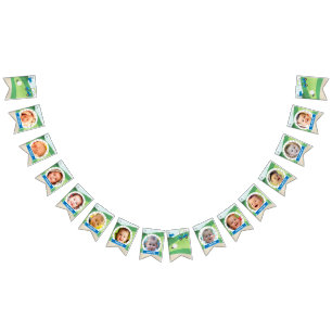 Gat in één maandelijkse foto banner, Golf Vlaggetjes