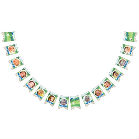 Gat in één maandelijkse foto banner, Golf Vlaggetjes (Alle)