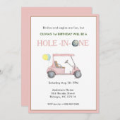 Gat in een meisje 1e verjaardagsfeest uitnodiging (Voorkant / Achterkant)