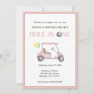 Gat in een meisje 1e verjaardagsfeest uitnodiging