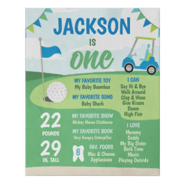 Gat in een mijlpaal Poster, Golf Imitatie Canvas Print