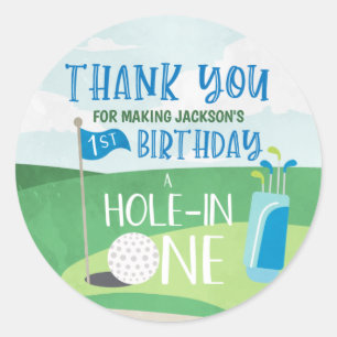 Gat in één ronde labels, Golf dank u Sticker