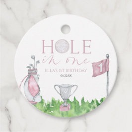 Gat in een roze golf 1e verjaardagsfeest bedankjes labels