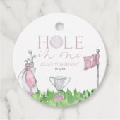 Gat in een roze golf 1e verjaardagsfeest bedankjes labels (Voorkant)