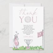 Gat in een roze golf 1e verjaardagsfeest bedankkaart (Voorkant)