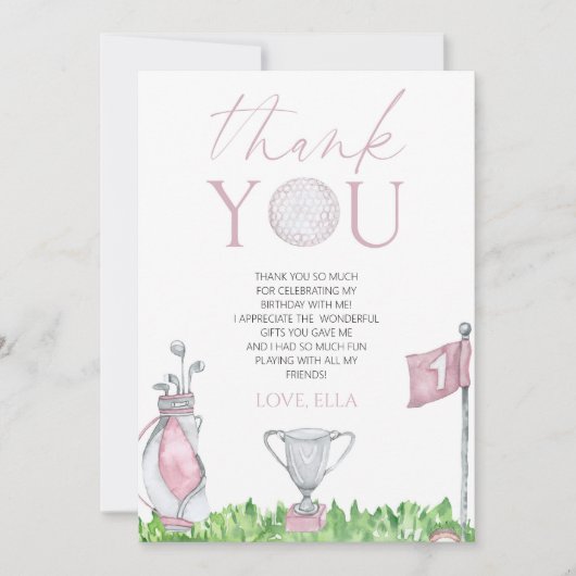 Gat in een roze golf 1e verjaardagsfeest bedankkaart (Voorkant)