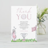 Gat in een roze golf 1e verjaardagsfeest bedankkaart (Staand voorkant)