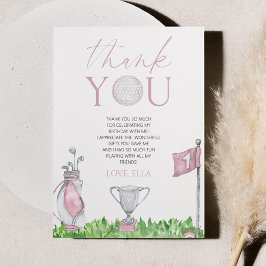 Gat in een roze golf 1e verjaardagsfeest bedankkaart