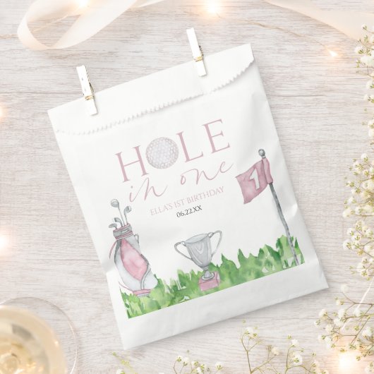 Gat in een roze golf 1e verjaardagsfeest bedankzakje (Geknipt)