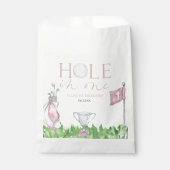 Gat in een roze golf 1e verjaardagsfeest bedankzakje (Voorkant)