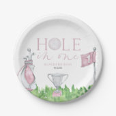 Gat in een roze golf 1e verjaardagsfeest papieren bordje (Voorkant)