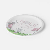 Gat in een roze golf 1e verjaardagsfeest papieren bordje (Gekanteld)