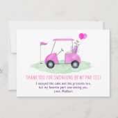 Gat in een roze golf eerste verjaardag bedankkaart (Voorkant)