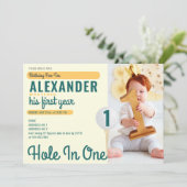 Gat in een verjaardag Golf Mastered 1e verjaardag Kaart (Staand voorkant)
