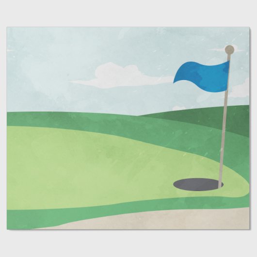 Gat in Één Verjaardag Verpakkend Document, Golf Cadeaupapier (Vlak)