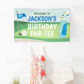 Gat in een verjaardagsbanner, Golf Gelukkige Verja Spandoek (Insitu)