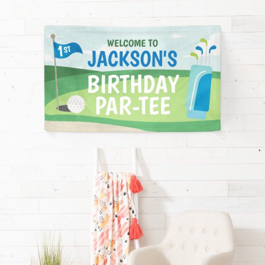 Gat in een verjaardagsbanner, Golf Gelukkige Verja Spandoek (Insitu)