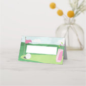 Gat in één verjaardagsplek Kaarten, Meisje Golf Plaatskaartje (Voorkant)