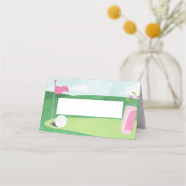 Gat in één verjaardagsplek Kaarten, Meisje Golf Plaatskaartje