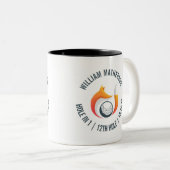 Gat in één vos en bal gepersonaliseerd tweekleurige koffiemok (Voorkant rechts)