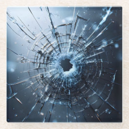 gat in glas, barsten glazen onderzetter