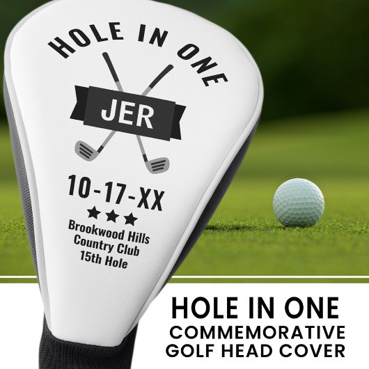 Gat in One Classic Golfer Custom Zwart & Wit Golfheadcover