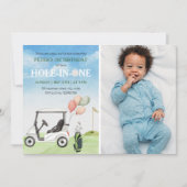 Gat in ONE Golf 1e Verjaardag Foto Kaart (Voorkant)